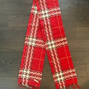 Authentic Burberry Red Plaid Scarf